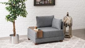 foteliai kampiniai - Kalune Design 1 sėdynės sofa Fly Armchair Right - Pilkas - 7 nuotrauka