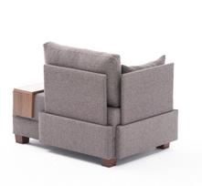 foteliai kampiniai - Kalune Design 1 sėdynės sofa Fly Left - Brown - 3 nuotrauka