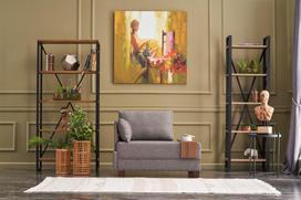foteliai kampiniai - Kalune Design 1 sėdynės sofa Fly Left - Brown - 4 nuotrauka