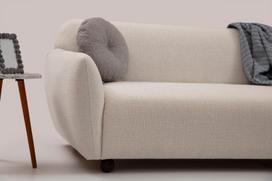 triviete sof - Kalune Design 3 vietų sofa Eddy - Kreminis - 5 nuotrauka