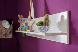 balta pakabinama lentyna - Kalune Design Sienos lentyna RAF-11-PP-1 - 8 nuotrauka