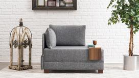 foteliai kampiniai - Kalune Design 1 sėdynės sofa Fly Armchair Left - Pilkas - 6 nuotrauka