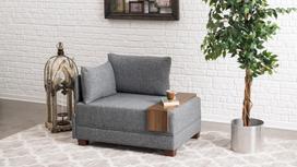 foteliai kampiniai - Kalune Design 1 sėdynės sofa Fly Armchair Left - Pilkas - 7 nuotrauka