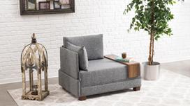 foteliai kampiniai - Kalune Design 1 sėdynės sofa Fly Armchair Left - Pilkas - 8 nuotrauka
