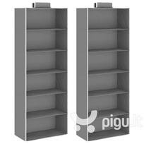 Pakabinamos spintos su 6 lentynomis, 2vnt., pilkos