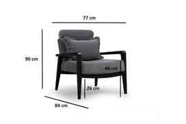 fotelis hanah - Kalune Design Sparno kėdė Apollo - Pilkas - 9 nuotrauka