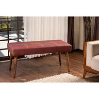 taburetes ir - Kalune Design Pouffe. Pole Ahşap Ayaklı - Claret Raudona - 2 nuotrauka