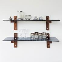 graikiniai riesutai - 2-jų lentynų komplektas Kalune Design R202, rudas/pilkas - 4 nuotrauka