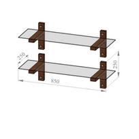 graikiniai riesutai - 2-jų lentynų komplektas Kalune Design R202, rudas/pilkas - 8 nuotrauka