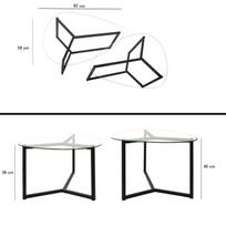 2 ju kavos staliuku komplektas - 2-jų staliukų komplektas Kalune Design Bellisimo, juodas - 2 nuotrauka