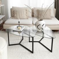 2 ju kavos staliuku komplektas - 2-jų staliukų komplektas Kalune Design Bellisimo, juodas - 6 nuotrauka