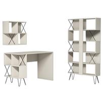 stalas knyga - Rašomasis stalas su lentyna Kalune Design 845 (III), juodas/smėlio spalvos - 5 nuotrauka