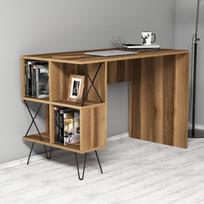 stalas knyga - Rašomasis stalas su knygų lentyna Kalune Design 845 (IV), juodas/rudas - 3 nuotrauka