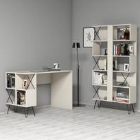 stalas knyga - Rašomasis stalas su knygų lentyna Kalune Design 845 (IV), juodas/smėlio spalvos - 2 nuotrauka