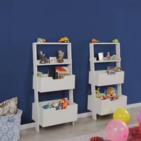 pakabinamos lentynos knygoms - 2-jų pastatomų lentynų komplektas Kalune Design Only Ciftli, baltas - 2 nuotrauka