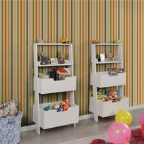 pakabinamos lentynos knygoms - 2-jų pastatomų lentynų komplektas Kalune Design Only Ciftli, baltas - 4 nuotrauka