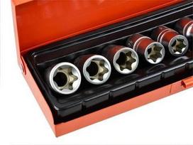 galvuciu komplektas torx - Geko TORX Socket Set 1/2'' 9pcs - 4 nuotrauka