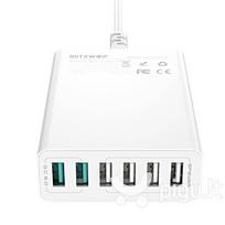 60w ikroviklis - BlitzWolf BW-S15 6 x USB / 60W / 4.8A / Quick Charge 3.0, baltas - 1 nuotrauka