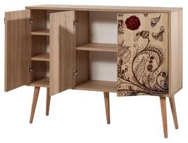 komoda 120 - Komoda Kalune Design 863 (VII), 120 cm, ąžuolo spalvos/šviesiai ruda - 3 nuotrauka
