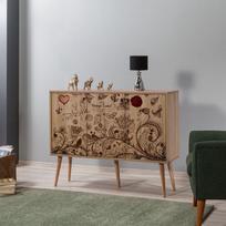 komoda 120 - Komoda Kalune Design 863 (VII), 120 cm, ąžuolo spalvos/šviesiai ruda - 4 nuotrauka