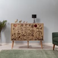komoda 120 - Komoda Kalune Design 863 (VII), 120 cm, ąžuolo spalvos/šviesiai ruda - 5 nuotrauka