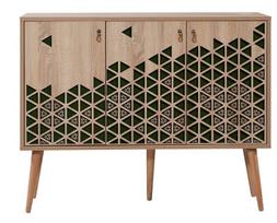 Komoda Kalune Design 863 (VII), 120 cm, ąžuolo spalvos/tamsiai žalia