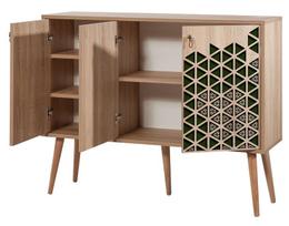 komoda 120 - Komoda Kalune Design 863 (VII), 120 cm, ąžuolo spalvos/tamsiai žalia - 3 nuotrauka