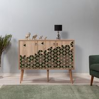 komoda 120 - Komoda Kalune Design 863 (VII), 120 cm, ąžuolo spalvos/tamsiai žalia - 5 nuotrauka
