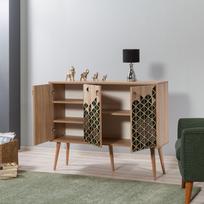 komoda 120 - Komoda Kalune Design 863 (VII), 120 cm, ąžuolo spalvos/tamsiai žalia - 7 nuotrauka