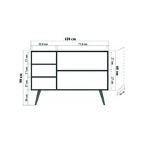 komoda 120 - Komoda Kalune Design 863 (VII), 120 cm, ąžuolo spalvos/tamsiai žalia - 8 nuotrauka
