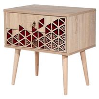 Naktinis staliukas Kalune Design 869, 61 cm, ąžuolo/raudonos spalvos