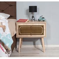 stalas 60 40 - Naktinis staliukas Kalune Design 869, 61 cm, rudos/ąžuolo spalvos - 5 nuotrauka