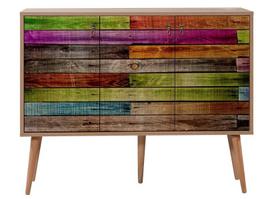 Komoda Kalune Design 863 (VII), 120 cm, ąžuolo/įvairių spalvų