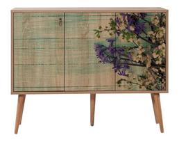 komoda 120 - Komoda Kalune Design 863 (VII), 120 cm, ąžuolo spalvos/žalia - 1 nuotrauka