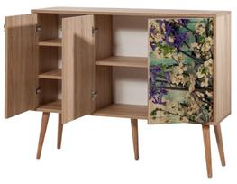 komoda 120 - Komoda Kalune Design 863 (VII), 120 cm, ąžuolo spalvos/žalia - 3 nuotrauka