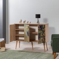 komoda 120 - Komoda Kalune Design 863 (VII), 120 cm, ąžuolo spalvos/žalia - 5 nuotrauka