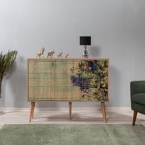 komoda 120 - Komoda Kalune Design 863 (VII), 120 cm, ąžuolo spalvos/žalia - 6 nuotrauka