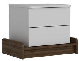 stalas 60 40 - Naktinis staliukas Kalune Design Marina, baltas/rudas - 1 nuotrauka