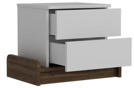 stalas 60 40 - Naktinis staliukas Kalune Design Marina, baltas/rudas - 2 nuotrauka