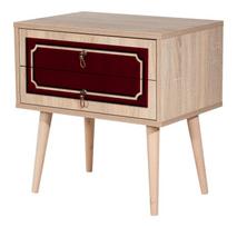Naktinis staliukas Kalune Design 869, 61 cm, raudonos/ąžuolo spalvos