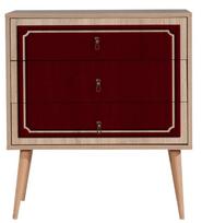 komoda azuolo spalvos - Komoda Kalune Design Dresser 3437, ąžuolo spalvos/raudona - 2 nuotrauka