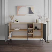 konsolis staliukas - Kalune Design Konsolė Clara Console - Oak, Anthracite - 3 nuotrauka