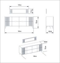 tv komoda 180 - Kalune Design Konsolė Frida - Baltas - 4 nuotrauka