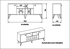 konsole staliukas juodas - Kalune Design Konsolė Lorenz - 6 nuotrauka