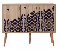 Komoda Kalune Design 863 (VII), 120 cm, ąžuolo spalvos/tamsiai mėlyna