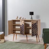 komoda melyna - Komoda Kalune Design 863 (VII), 120 cm, ąžuolo spalvos/tamsiai mėlyna - 7 nuotrauka