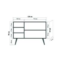 komoda 120 - Komoda Kalune Design 863 (VII), 120 cm, ąžuolo spalvos - 8 nuotrauka