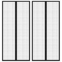 tinklelis nuo uodu juodas - Tinkleliai nuo vabzdžių durims, 2 vnt, 210x90 cm, juodi - 2 nuotrauka