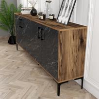tv komoda 180 - Kalune Design Konsolė Kiev - Walnut, Juodas Marble - 5 nuotrauka