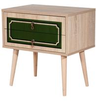stalas 60 40 - Naktinis staliukas Kalune Design 869, 61 cm, žalios/ąžuolo spalvos - 1 nuotrauka